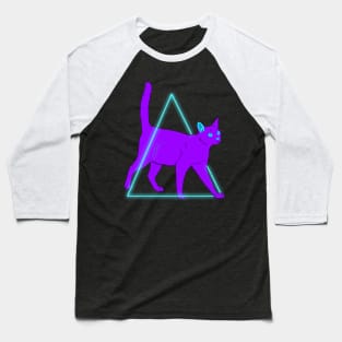 Purple Vaporwave cat Baseball T-Shirt